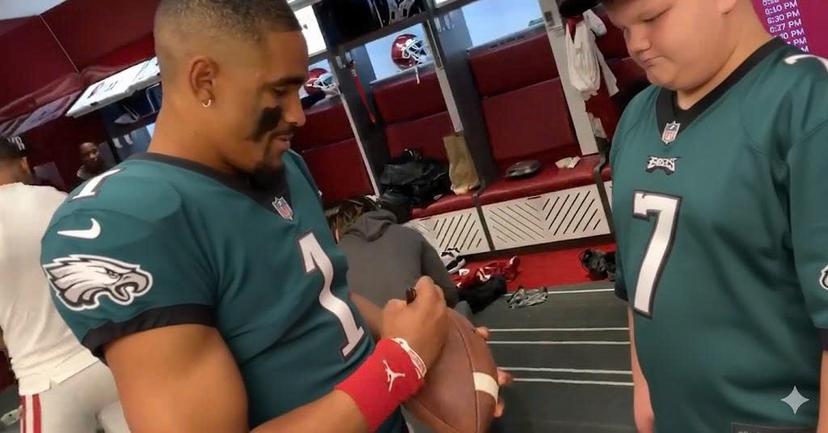 A Young Boy Visited the Eagles’ Practice to Get Jalen Hurts’ Autograph Just One Day Before His Heart Surgery – Hurts Gave Him a Football and a Halloween Promise That Moved Everyone to Tears