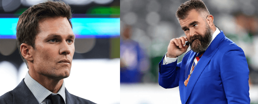 Tom Brady Stuns NFL by Urging Eagles to “Knock on Jason Kelce’s Door” for a Comeback — And Jason Kelce’s 7-Word Response Sends the League Into Chaos