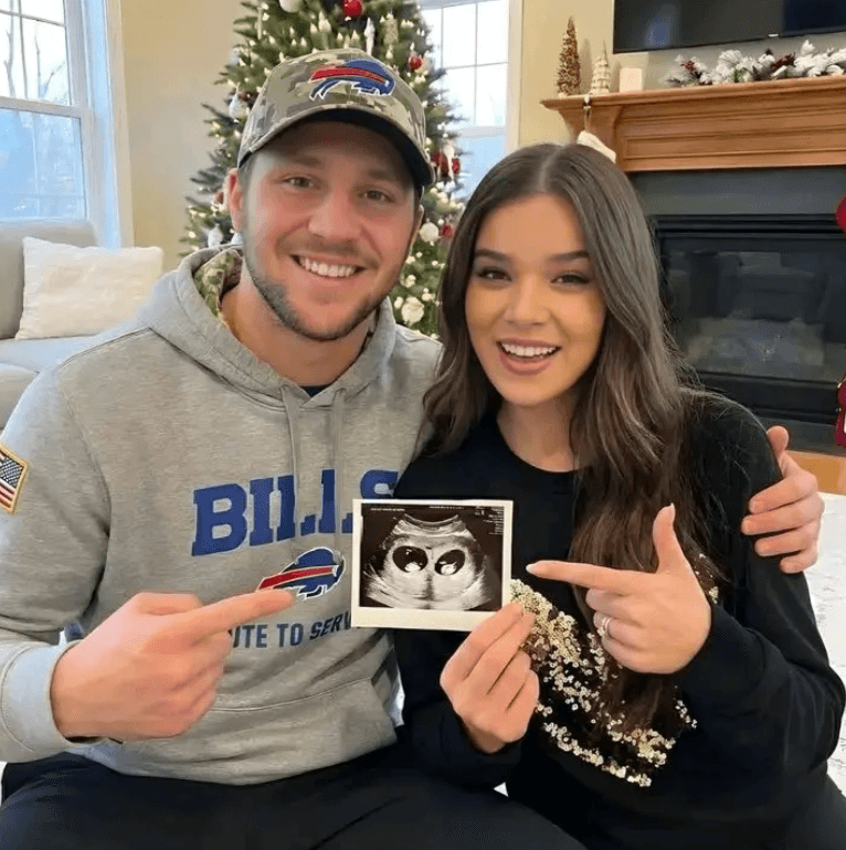 Double joy for Josh Allen and Hailee Steinfeld, who have announced they are eight weeks pregnant with twins — having learned the babies’ genders and offering a first glimpse at the names they’ve chosen.