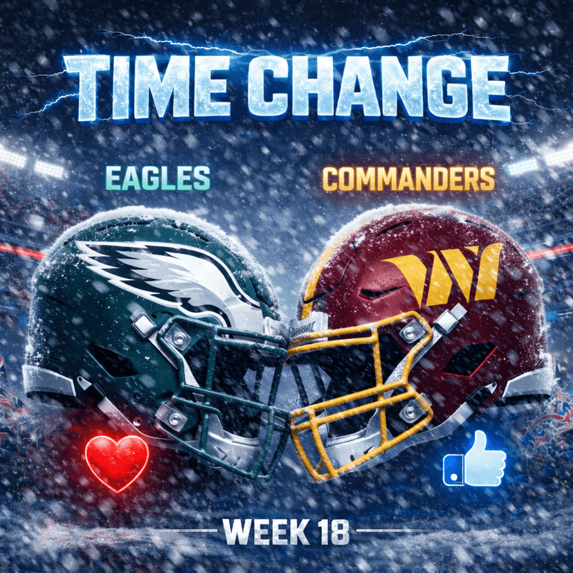 TIME CHANGE: Eagles vs. Commanders Game Under Weather Monitoring – Updated Game Information