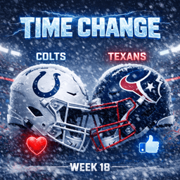 TIME CHANGE: Colts vs. Texans Game Under Weather Monitoring – Updated Game Information