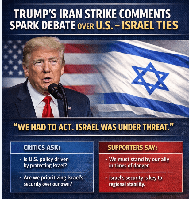 Trump's Iran Strike Comments Spark Debate Over U.S.-Israeli Security Ties