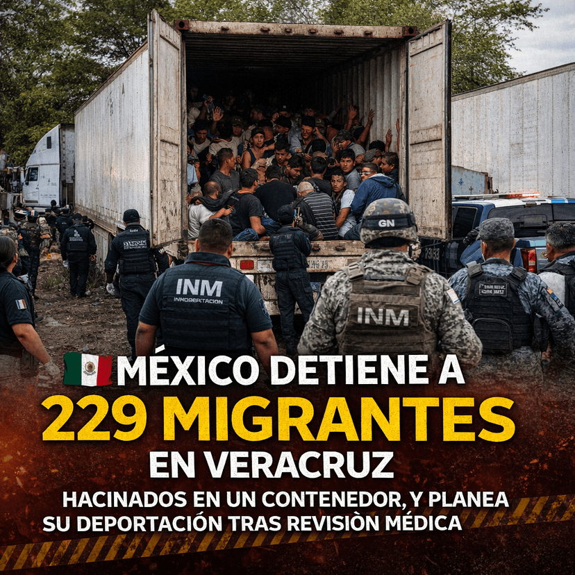 México Detiene a 229 Migrantes en Veracruz, y Planea su Deportación Tras Revisión Médica