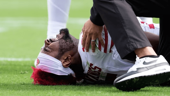 INJURY UPDATE: WR Jauan Jennings Suffers Serious Groin Injury After Intentional Foul by Panthers Star – “This Was the Toughest Game of My Life”