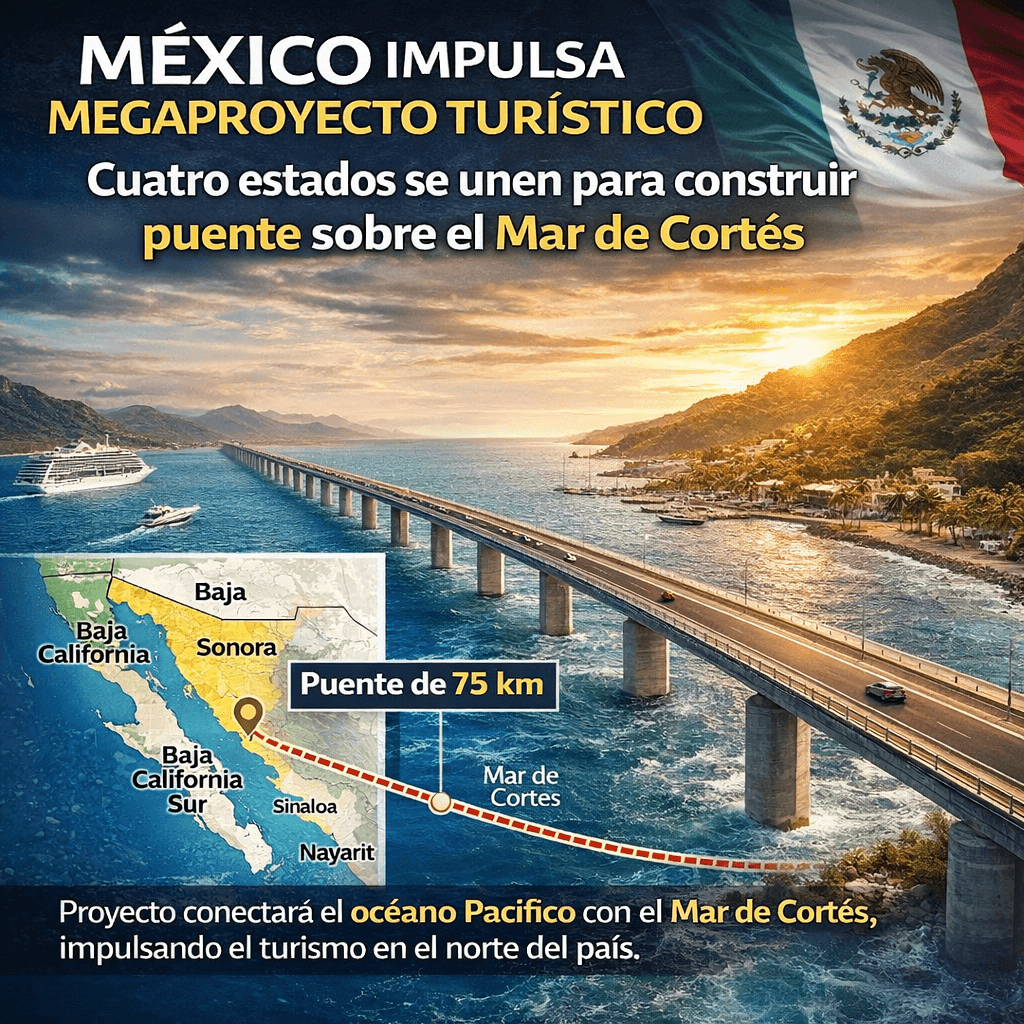 México Impulsa Megaproyecto Turístico: Cuatro Estados Se Unen para Construir Puente sobre el Mar de Cortés