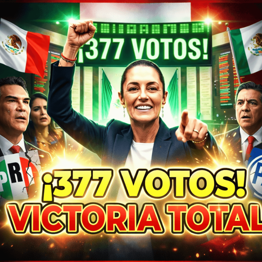 Sheinbaum logra 377 votos para cambio total. Oposición tiembla Morena vence al PAN y PRI (PLAN B)