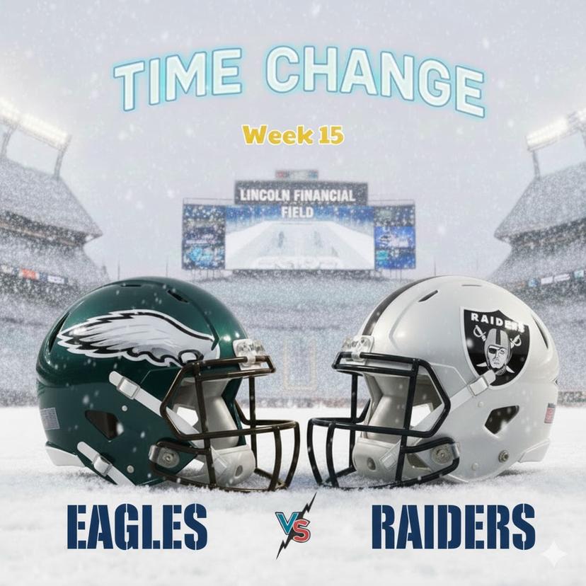 TIME UPDATE: Philadelphia Eagles vs. Las Vegas Raiders – Dangerous Winter Storm Forces Week 15 Schedule Change at Lincoln Financial Field