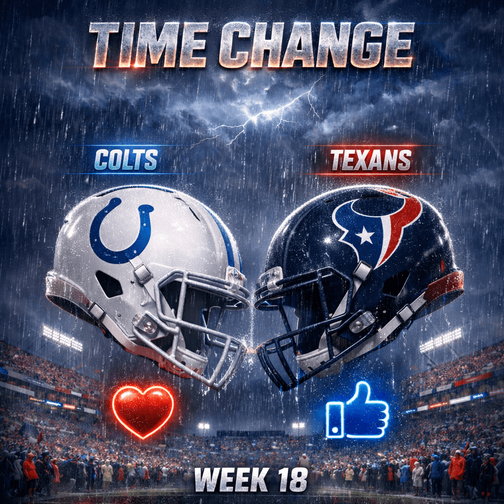 TIME CHANGE WATCH: Colts vs. Texans – Game Information